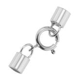 Maxbell Platinum 925 Sterling Silver Cylinder Tube Cord Clasp Ends DIY Craft 3mm