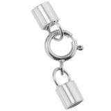 Maxbell Platinum 925 Sterling Silver Cylinder Tube Cord Clasp Ends DIY Craft 3mm