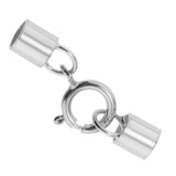 Maxbell Platinum 925 Sterling Silver Cylinder Tube Cord Clasp Ends DIY Craft 3mm