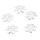 Maxbell 5 Pieces 925 Sterling Flower Cup Beads End Cap Jewelry Makings Silver