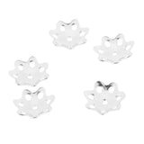 Maxbell 5 Pieces 925 Sterling Flower Cup Beads End Cap Jewelry Makings Silver