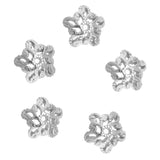 Maxbell 5pcs 6mm Antique Flower Cap 925 Sterling Loose Beads End Cap Silver White