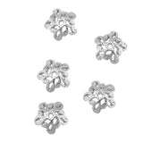 Maxbell 5pcs 6mm Antique Flower Cap 925 Sterling Loose Beads End Cap Silver White