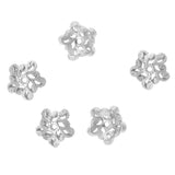 Maxbell 5pcs 6mm Antique Flower Cap 925 Sterling Loose Beads End Cap Silver White