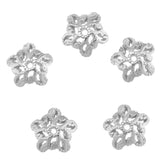 Maxbell 5pcs 6mm Antique Flower Cap 925 Sterling Loose Beads End Cap Silver White