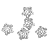 Maxbell 5pcs 6mm Antique Flower Cap 925 Sterling Loose Beads End Cap Silver White