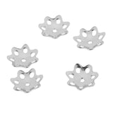 Maxbell 5pcs 6mm Flower Cap 925 Sterling Metal Earring Bracelet End Cap Silver White