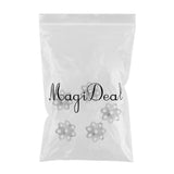 Maxbell 5pcs 8mm Dia Flower Cap 925 Sterling for Earring Bracelet End Cap White Gold