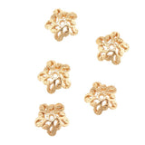 Maxbell 5pcs 6mm Antique Flower Cap 925 Sterling Loose Beads End Cap Gold