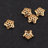 Maxbell 5pcs 6mm Antique Flower Cap 925 Sterling Loose Beads End Cap Gold