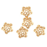 Maxbell 5pcs 6mm Antique Flower Cap 925 Sterling Loose Beads End Cap Gold