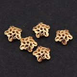 Maxbell 5pcs 6mm Antique Flower Cap 925 Sterling Loose Beads End Cap Gold