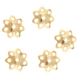 Maxbell 5pcs 6mm Flower Cap 925 Sterling Metal Earring Bracelet End Cap Yellow