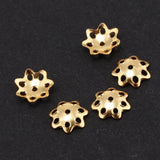 Maxbell 5pcs 6mm Flower Cap 925 Sterling Metal Earring Bracelet End Cap Yellow