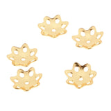 Maxbell 5pcs 8mm Dia Flower Cap 925 Sterling for Earring Bracelet End Cap Yellow