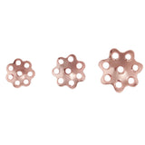 Maxbell 5 Pieces 925 Sterling Flower Cup Beads End Cap Jewelry Makings Rose Gold