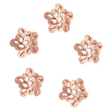 Maxbell 5pcs 6mm Antique Flower Cap 925 Sterling Loose Beads End Cap Rose Gold