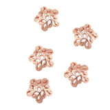 Maxbell 5pcs 6mm Antique Flower Cap 925 Sterling Loose Beads End Cap Rose Gold