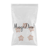 Maxbell 5pcs 6mm Antique Flower Cap 925 Sterling Loose Beads End Cap Rose Gold
