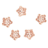 Maxbell 5pcs 6mm Antique Flower Cap 925 Sterling Loose Beads End Cap Rose Gold