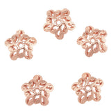 Maxbell 5pcs 6mm Antique Flower Cap 925 Sterling Loose Beads End Cap Rose Gold
