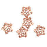 Maxbell 5pcs 6mm Antique Flower Cap 925 Sterling Loose Beads End Cap Rose Gold