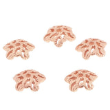 Maxbell 5pcs 6mm Antique Flower Cap 925 Sterling Loose Beads End Cap Rose Gold