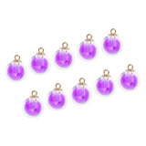 Maxbell 10x Clear Multicolor Round Crystal Glass Ball Pendant Christmas Gifts Purple