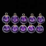 Maxbell 10x Clear Multicolor Round Crystal Glass Ball Pendant Christmas Gifts Purple