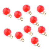 Maxbell 10x Clear Multicolor Round Crystal Glass Ball Pendant Christmas Gifts Red