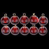 Maxbell 10x Clear Multicolor Round Crystal Glass Ball Pendant Christmas Gifts Red