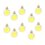 Maxbell 10pcs Multicolor Crystal Ball Charms Pendant Christmas Embellishment Yellow