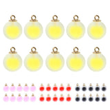 Maxbell 10pcs Multicolor Crystal Ball Charms Pendant Christmas Embellishment Yellow
