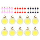 Maxbell 10pcs Multicolor Crystal Ball Charms Pendant Christmas Embellishment Yellow