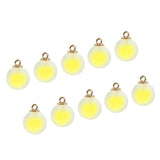 Maxbell 10pcs Multicolor Crystal Ball Charms Pendant Christmas Embellishment Yellow