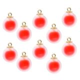 Maxbell 10pcs Multicolor Crystal Ball Charms Pendant Christmas Embellishment Red