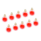 Maxbell 10pcs Multicolor Crystal Ball Charms Pendant Christmas Embellishment Red