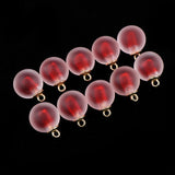 Maxbell 10pcs Multicolor Crystal Ball Charms Pendant Christmas Embellishment Red
