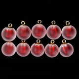 Maxbell 10pcs Multicolor Crystal Ball Charms Pendant Christmas Embellishment Red