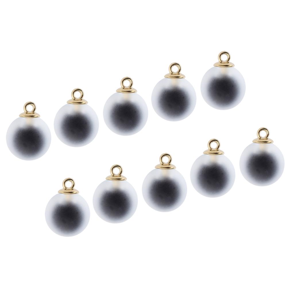 Maxbell 10pcs Multicolor Crystal Ball Charms Pendant Christmas Embellishment Black