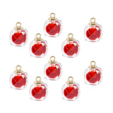 Maxbell 10x Transparent Polygonal Multicolor Crystal Pendant Christmas Gift Wine Red