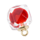 Maxbell 10x Transparent Polygonal Multicolor Crystal Pendant Christmas Gift Wine Red