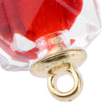 Maxbell 10x Transparent Polygonal Multicolor Crystal Pendant Christmas Gift Wine Red