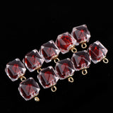 Maxbell 10x Transparent Polygonal Multicolor Crystal Pendant Christmas Gift Wine Red