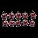 Maxbell 10x Transparent Polygonal Multicolor Crystal Pendant Christmas Gift Wine Red