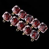 Maxbell 10x Transparent Polygonal Multicolor Crystal Pendant Christmas Gift Wine Red
