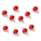 Maxbell 10x Transparent Polygonal Multicolor Crystal Pendant Christmas Gift Wine Red