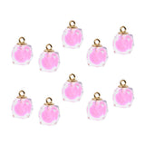 Maxbell 10x Transparent Polygonal Multicolor Crystal Pendant Christmas Gift Pink
