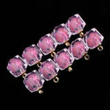 Maxbell 10x Transparent Polygonal Multicolor Crystal Pendant Christmas Gift Pink