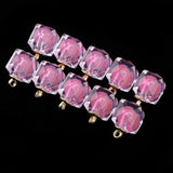 Maxbell 10x Transparent Polygonal Multicolor Crystal Pendant Christmas Gift Pink